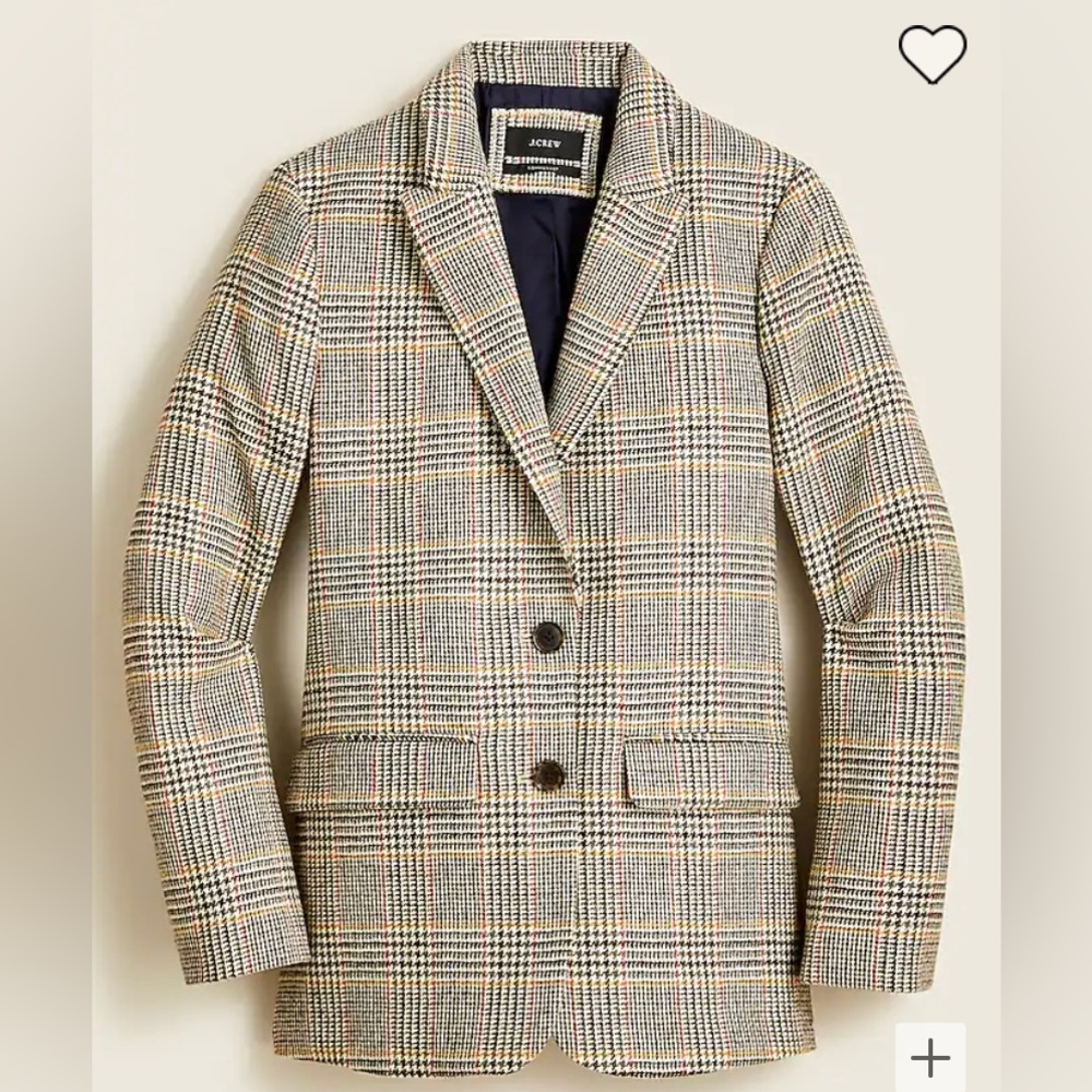 NWT J. Crew Sommerset English Wool Glen Plaid Blazer Size 10